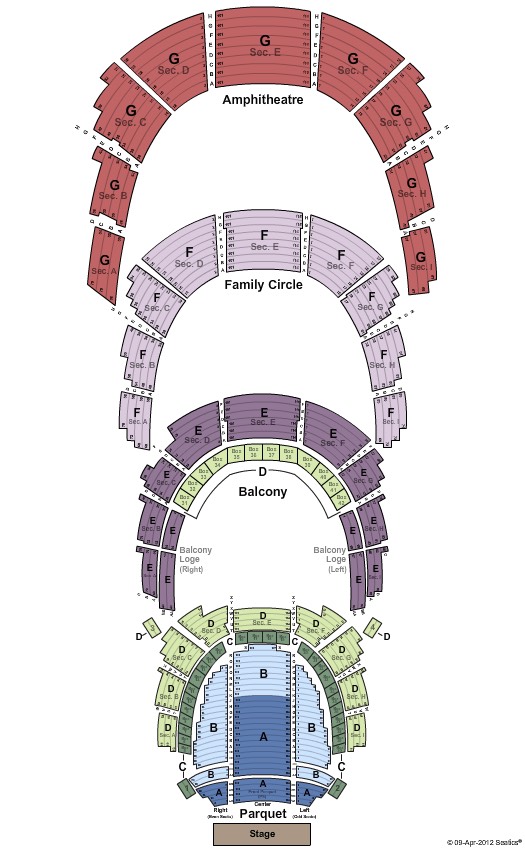 The Academy of Music Theatre Seating Chart