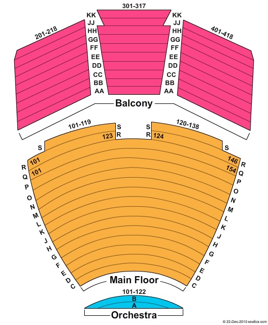 Baum Walker Hall in the Walton Arts Center Seating Chart