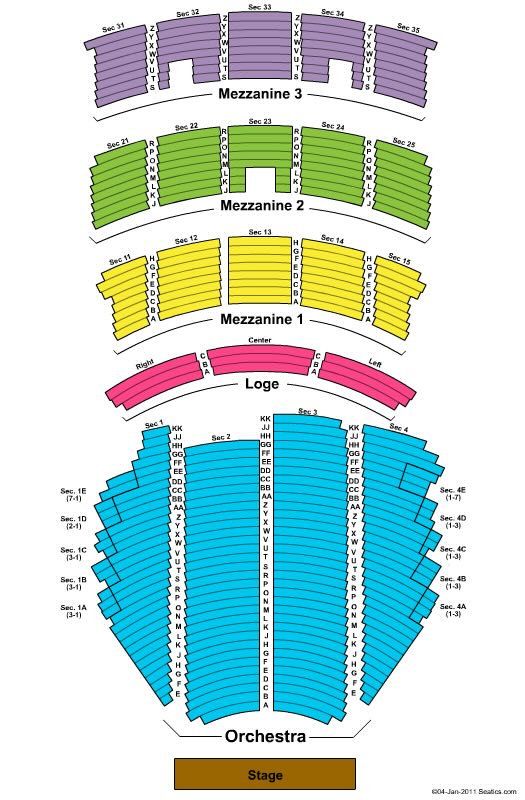 Paramount Theatre Seating Chart