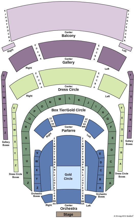 The Smith Center for the Performing Arts Seating Charts